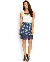 Forever 21 Contemporary Floral Satin Skirt