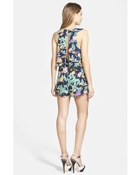 Filtre Double Layer Floral Sleeveless Romper