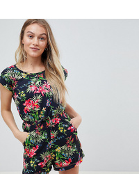 Brave Soul Petite Lenore Floral Print Playsuit With Ladder Detail