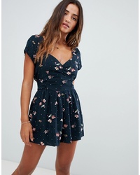 Abercrombie & Fitch Navy Floral Playsuit Floral
