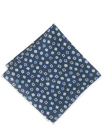 J.Crew Italian Cotton Pocket Square In Ink Dot Floral