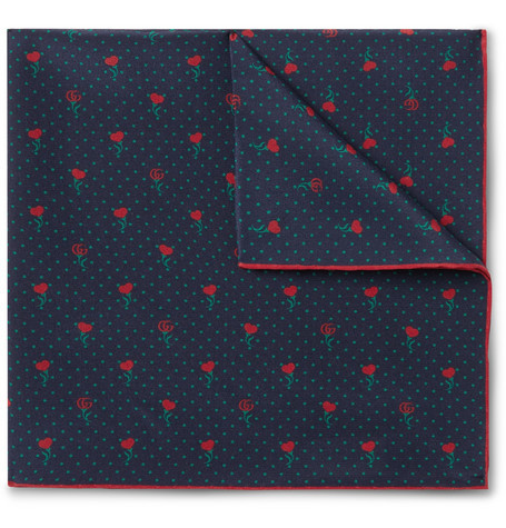 Gucci Printed Silk Twill Pocket Square, $134, MR PORTER