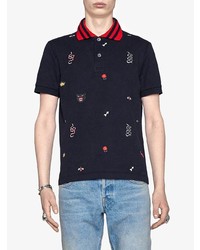 gucci cotton polo with embroideries