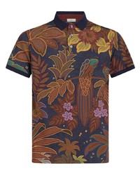 Etro Peacock Print Cotton Polo Shirt