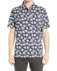 Brax Pico Floral Polo In Ocean At Nordstrom