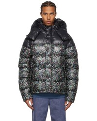 Navy Floral Puffer Jacket