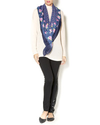 Eileens Navy And Pink Dot Scarf