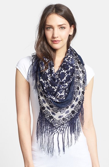 Tory Burch Silesa Linen Blend Floral Scarf, $165 | Nordstrom | Lookastic