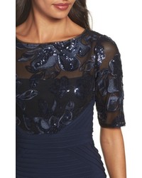 Adrianna Papell Floral Sequin Jersey Sheath Dress