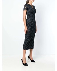 Talbot Runhof Lotus Lace Fitted Dress