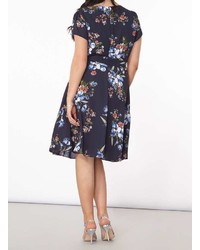 Billie Blossom Curve Navy Floral Dress