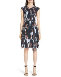 St. John Collection Painted Floral Print Jersey Dress