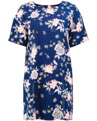 Boohoo Theadora Oriental Floral Cap Sleeve Shift Dress