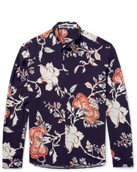 McQ Alexander Ueen Slim Fit Floral Print Voile Shirt