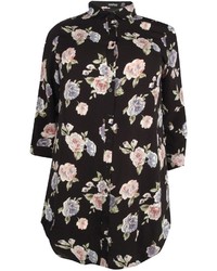Boohoo Plus Mia Floral Woven Shirt Dress