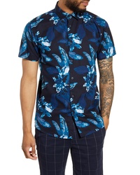 Selected Homme Asher Slim Fit Floral Short Sleeve Button Up Shirt
