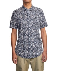RVCA Bang On Floral Short Sleeve Button Up Shirt