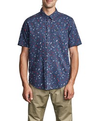 RVCA Calico Floral Short Sleeve Button Up Shirt