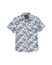 7 Diamonds Calypso Fit Floral Stretch Short Sleeve Button Up Shirt
