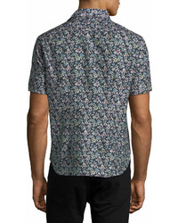 Culturata Floral Print Short Sleeve Sport Shirt