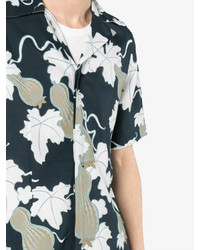 Edward Crutchley Floral Print Short Sleeve Silk Shirt