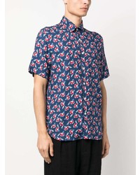Canali Floral Print Short Sleeve Shirt
