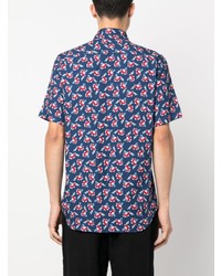 Canali Floral Print Short Sleeve Shirt