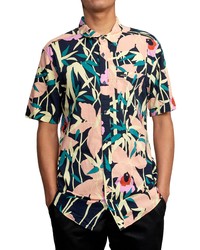 RVCA Floral Short Sleeve Button Up Shirt