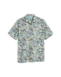 Tori Richard Garden Steps Floral Short Sleeve Button Up Shirt In Navy At Nordstrom