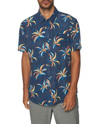 O'Neill Grove Flow Floral Short Sleeve Button Up Shirt In Navy At Nordstrom