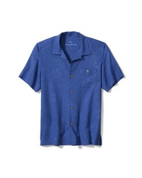 Tommy Bahama Hangin With The Guys Short Sleeve Silk Button Up Camp Shirt In Dockside Blue At Nordstrom