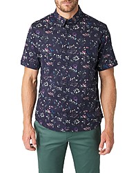 7 Diamonds Hollywood Slim Fit Floral Short Sleeve Button Up Shirt