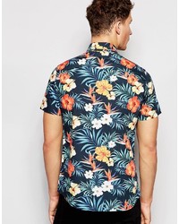 Jack and Jones Jack Jones Short Sleeve Shirt With All Over Floral Print