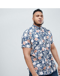 Duke King Size Short Sleeve Shirt In Hawaiian Floral Print