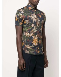 Orian Leaf Print Short Sleeve Shirt