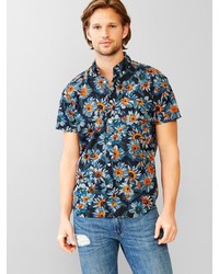 Gap Lived In Paint Floral Shirt
