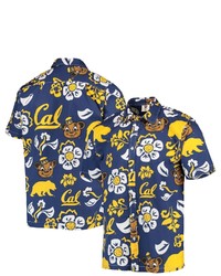 Wes & Willy Navy Cal Bears Floral Button Up Shirt At Nordstrom