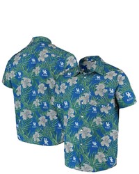 FOCO Royal Kentucky Wildcats Floral Button Up Shirt At Nordstrom