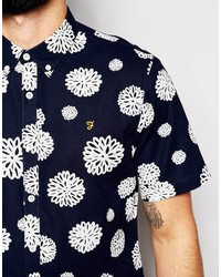 Farah Shirt With Floral Print Slim Fit Short Sleeves