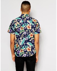Bellfield Short Sleeve Shirt With All Over Floral Print