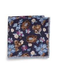 BUTTERFLY BOW TIE Floral Silk Pocket Square In Navy At Nordstrom