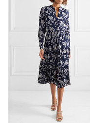 MICHAEL Michael Kors Ruffled Floral Print Silk Chiffon Midi Dress