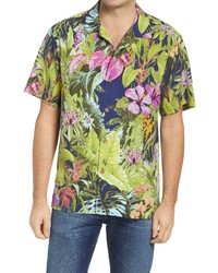 Tommy Bahama Oasis Floral Short Sleeve Silk Button Up Shirt