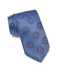 Canali Floral Medallion Silk Tie In Light Blue At Nordstrom