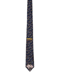 Paul Smith Navy Silk Floral Tie