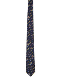 Paul Smith Navy Silk Floral Tie