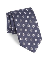 Eton Neat Flower Silk Linen Tie