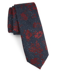 The Tie Bar Onyx Floral Silk Tie