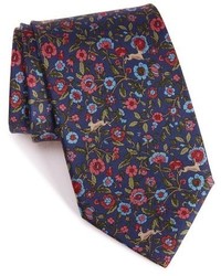 Salvatore Ferragamo Rabbit Floral Print Silk Tie