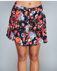 Wet Seal Floral Occasion Buttoned A Line Skirt